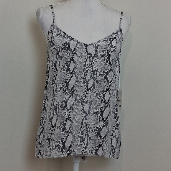 Frame Small Print 100% Silk V- Neck Cami Tanl Top Size Small NWT - Picture 2 of 9